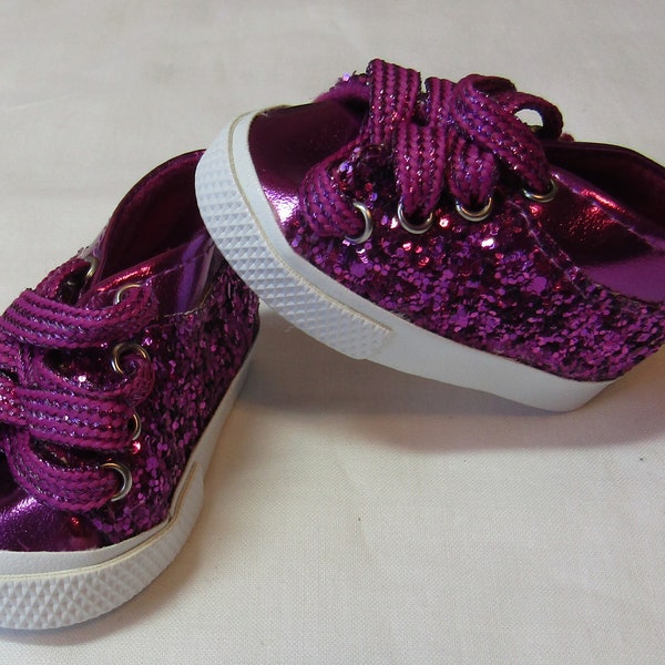 Purple Glitter Tennis Shoes Etsy