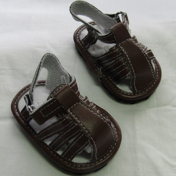 18" Doll Closed Toe Sandals: Brown