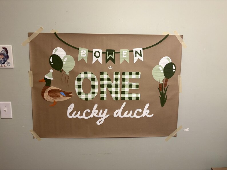 One Lucky Duck Banner Template - Etsy