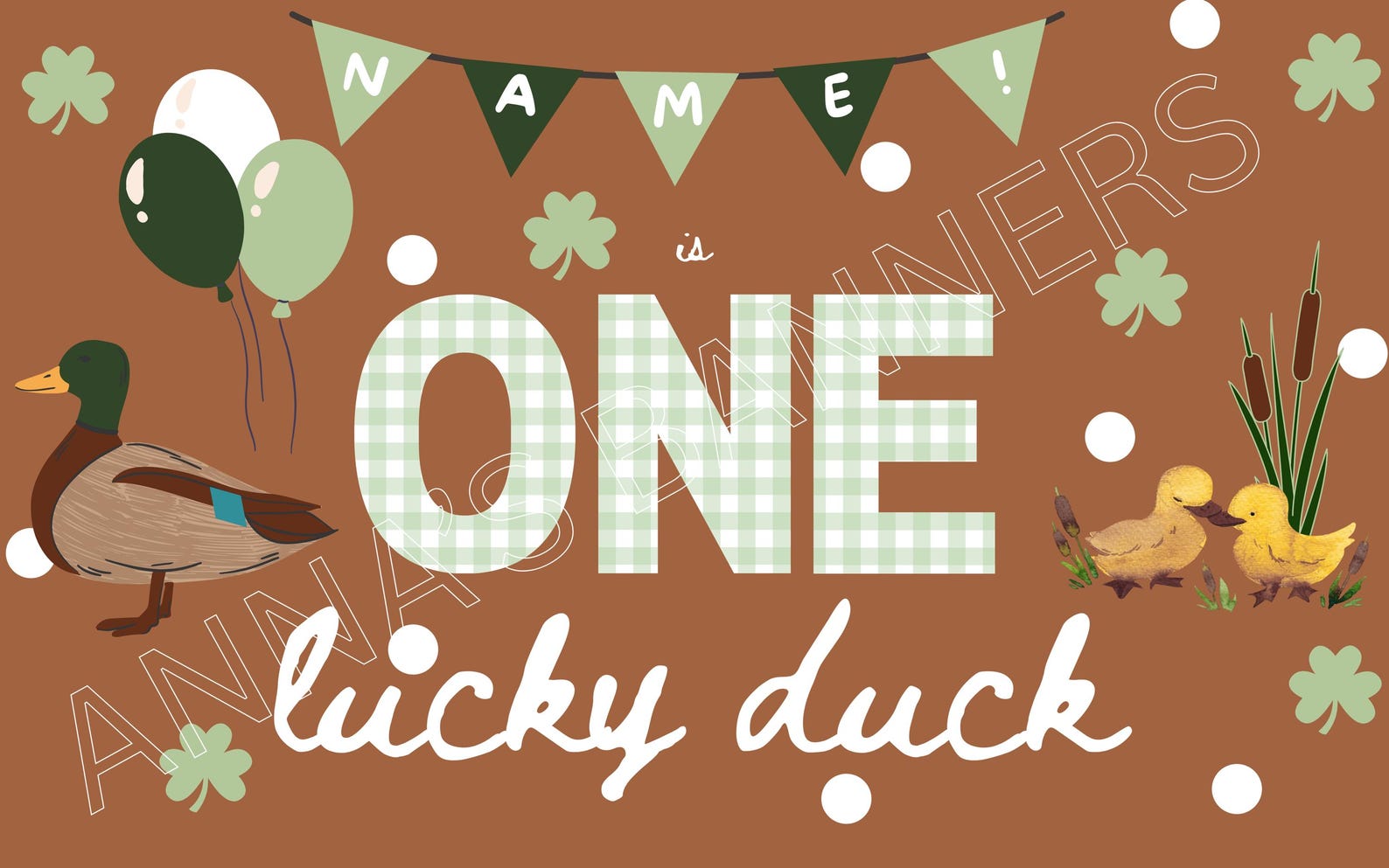 One Lucky Duck Banner Template - Etsy