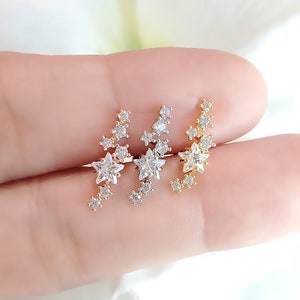 16G,20G,21G Beautiful Milky Way Piercing ,Cartilage, Conch, Helix High Quality Surgical Steel Earring, ear lobe piercing