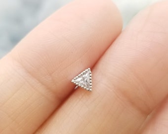 16G chirurgisch staal driehoekige CZ kraakbeenoorbel, helix conch piercing