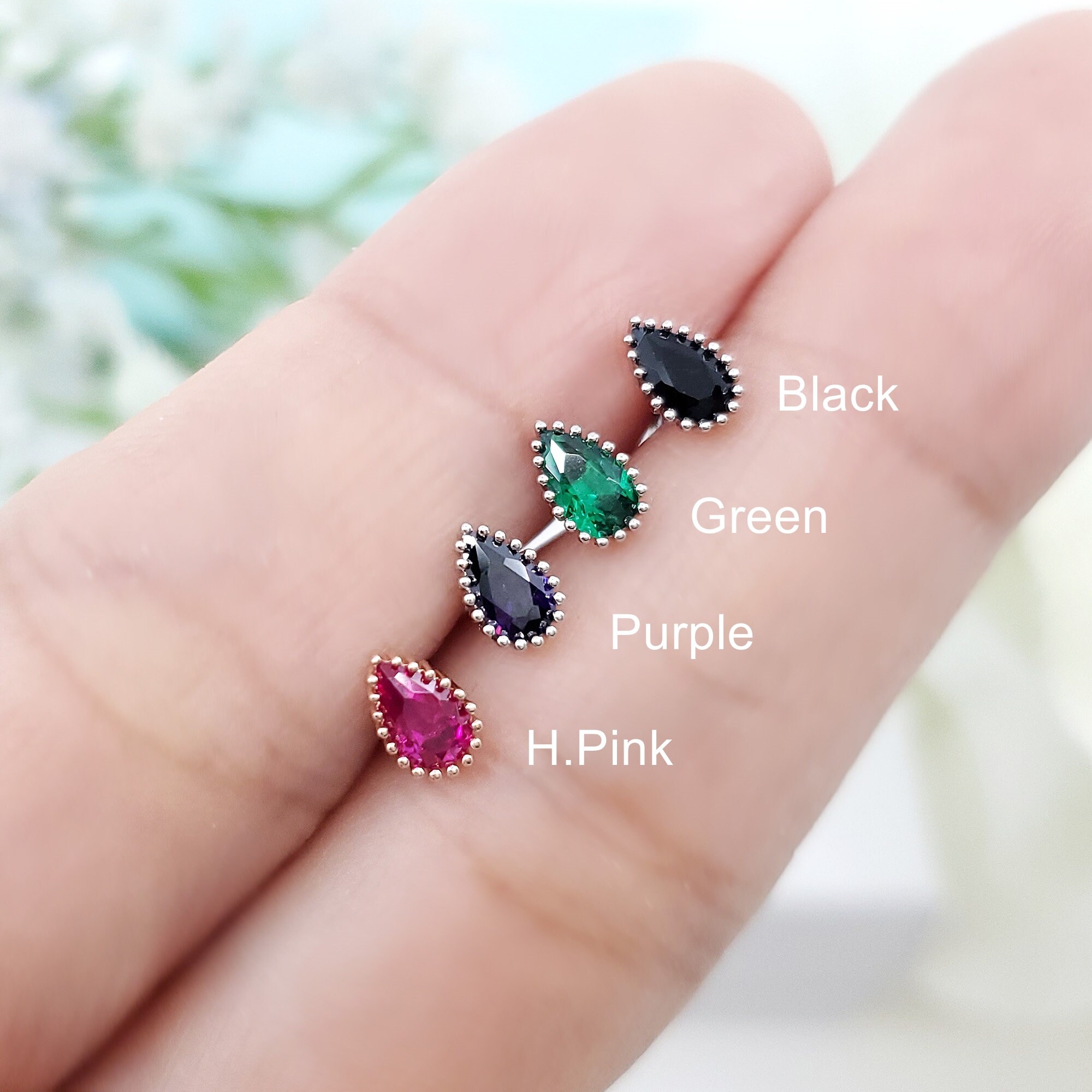 Set Di 6 Orecchini A Perno Per Cartilagine 16G - Acciaio Inox Ipoallergenico - Forme: Farfalla, Cuore, Cerchio, Luna - Regalo Con Confezione