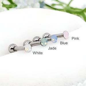 16G Tiny 2.5mm Moonstone Surgical Steel Stud Piercing, Cartilage Earring, Helix Piercing