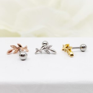 Lövgren CZ Titan Broskörtäng Naturinspirerad Helix 16G, 20G, 21G Piercing bild 7