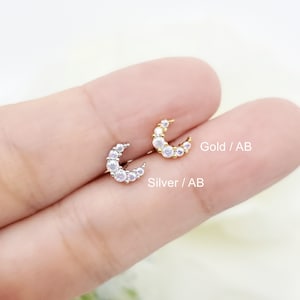 16G, 20G, 21G AB Moon Chirurgisch stalen studpiercing, tragus, kraakbeenoorbel, helixpiercing, dagelijkse sierlijke oorlelpiercing