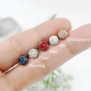 16G Colorful Stone button ball Whole Surgical Steel Stud ,Cartilage Tragus, Earring, Helix Piercing