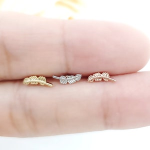 16G Feather Surgical Steel Piercing ,Cartilage, Tragus, Conch, Helix High Quality Earring