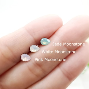 16G Teardrop Moonstone Cartilage, Helix, Conch Piercing, Earring