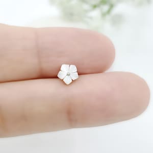 16G,20G,21G Simple Shell Flower Surgical Steel Stud Earring, Cartilage, Conch, Nature Shell blossom Helix Piercing