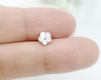 16G,20G,21G Simple Shell Flower Surgical Steel Stud Earring, Cartilage, Conch, Nature Shell blossom Helix Piercing