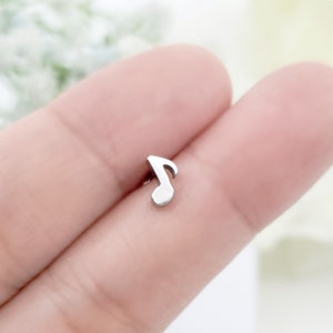 16G Note Whole Surgical Steel Stud ,Cartilage Tragus, Earring, Helix Piercing