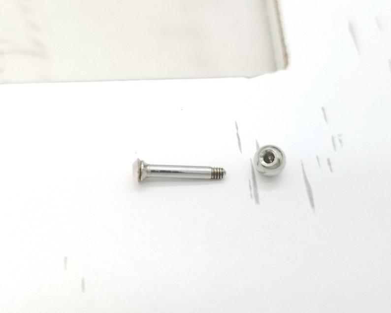 16G Tiny 2.5mm Moonstone Surgical Steel Stud Tragus Piercing Cartilage Earring Helix Piercing