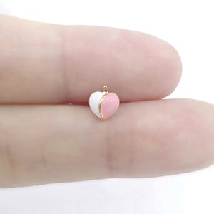 16G Sweet Peachy Love Heart Surgical Steel Stud Earring, Cartilage, Conch, Helix Piercing