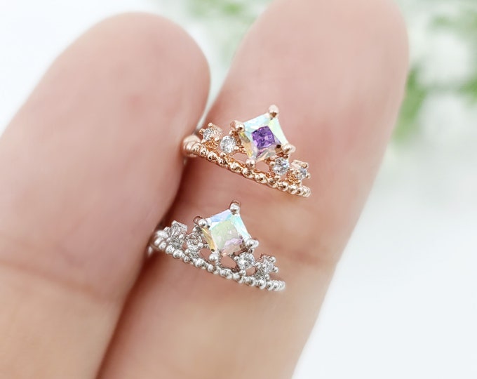 Royal Princess Crown CZ Knorpel Ohrring, 16G Chirurgenstahl Helix Piercing