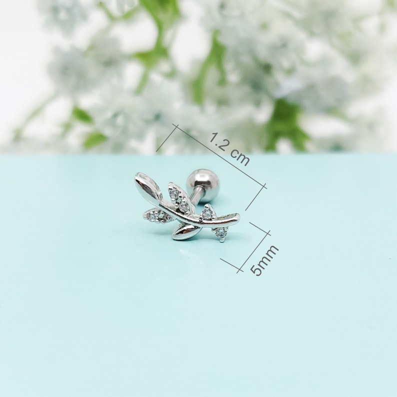 Lövgren CZ Titan Broskörtäng Naturinspirerad Helix 16G, 20G, 21G Piercing bild 4