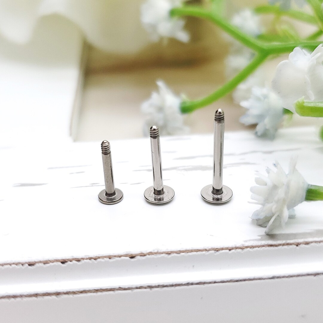 16G Externally Threaded Titanium Labret Stem Post Bar - Etsy