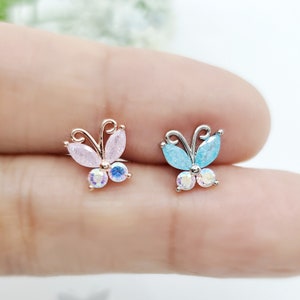 Schöner Eis Stein Schmetterling Chirurgenstahl Ohrstecker / Knorpel / Helix Piercing