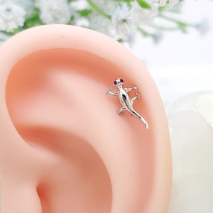 16G Hot Pink Eyes lizard Surgical Steel Stud Earring/Cartilage/ Helix Piercing