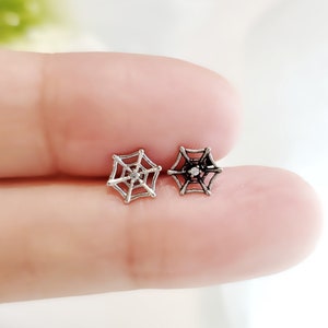 16G Spider Web Surgical Steel cartilage earring, Helix, Conch, Tragus Piercing