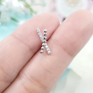 16G Cross X Surgical Steel piercing, Cartilage Earring, Helix Piercing High Quality Jewellery