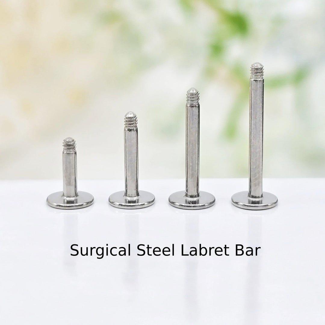 16G Externally Threaded Surgical Steel Labret Stem Post Bar - Etsy