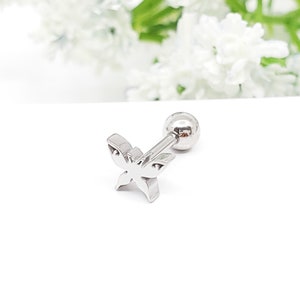 16G Plain Butterfly Whole Surgical Steel cartilage earring, tiny Helix, Conch Piercing