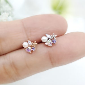 16G Herz Perle Blüte Chirurgenstahl Ohrstecker/Knorpel/ Helix/Conch Piercing