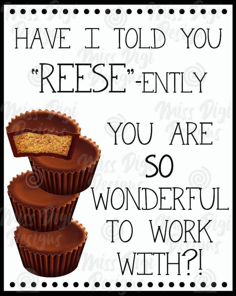 Reese's Peanut Butter Cup Thank You Etsy