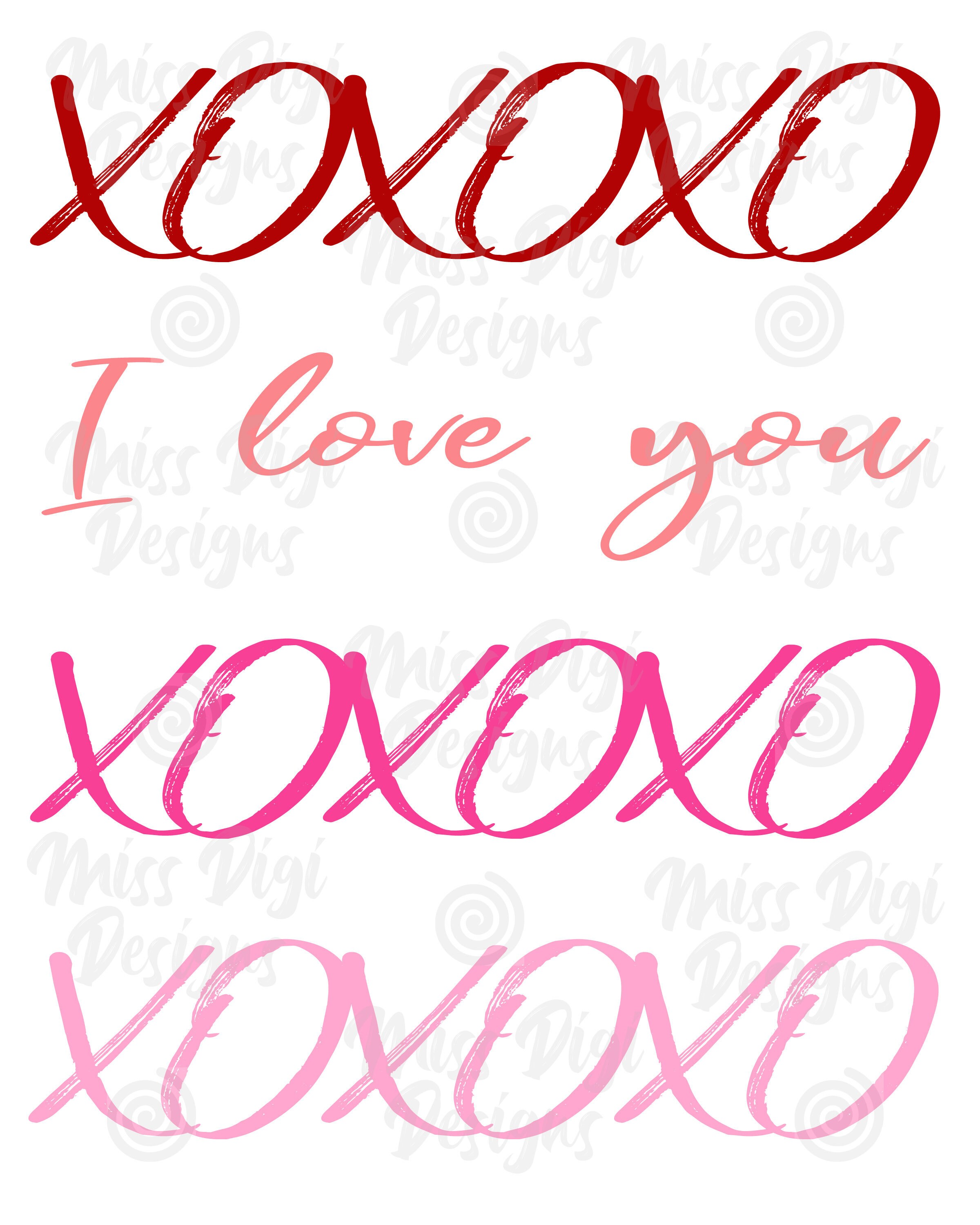 XOXOXO I Love You Valentines Digital Printable - Etsy