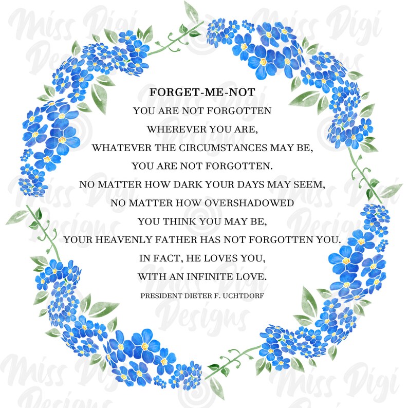 Forget Me Not Printable LDS Printables - Etsy