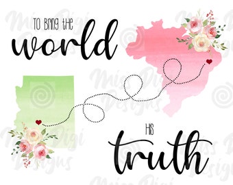 Missionarszeichen, LdS Druck, Kirche Jesu Christi, druckbar, Digitale Datei, Sie wählen die Staaten/Länder, Geschenk, Aquarell floral