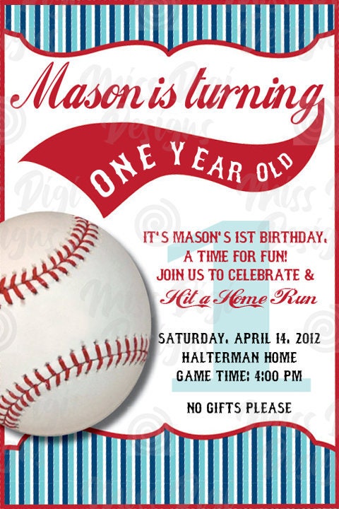 Baseball Invitation, Baseball Printable, Birthday Invitation, Happy ...