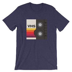Retro VHS diseño cinta camiseta unisex de manga corta