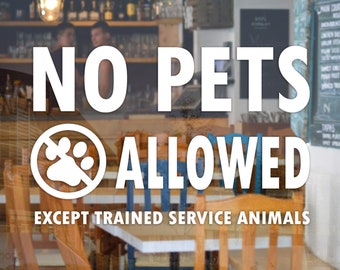 12/"x6/" Laminated Sign Window Business Sticker No Pets Allowed