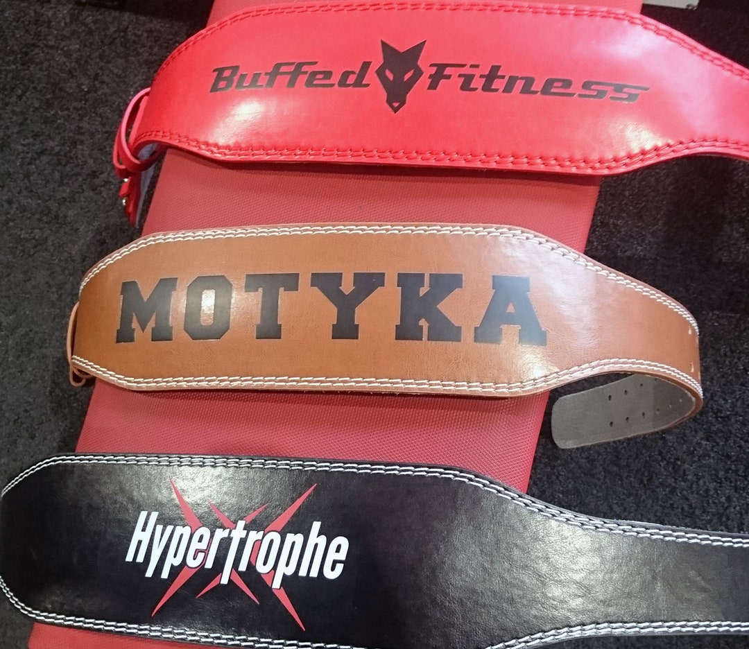 Custom Weightlifting Belt, Personalized Weight Lifting Belt, Two Premium Colours, TEXT ONLY, PU