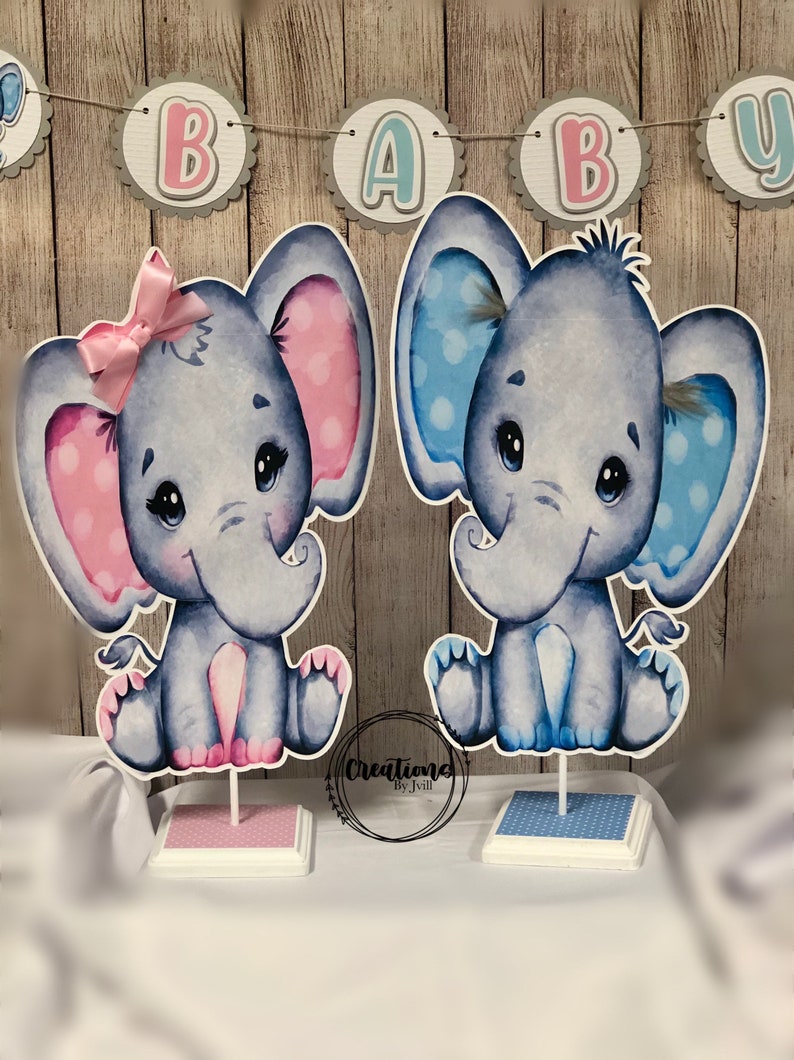Elephant Decorations Baby Shower Decor Gender Reveal Party Etsy