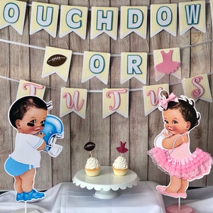 Tutus or Touchdowns Gender Reveal, Football Gender decor, Baby shower Decor, Gender Reveal Party
