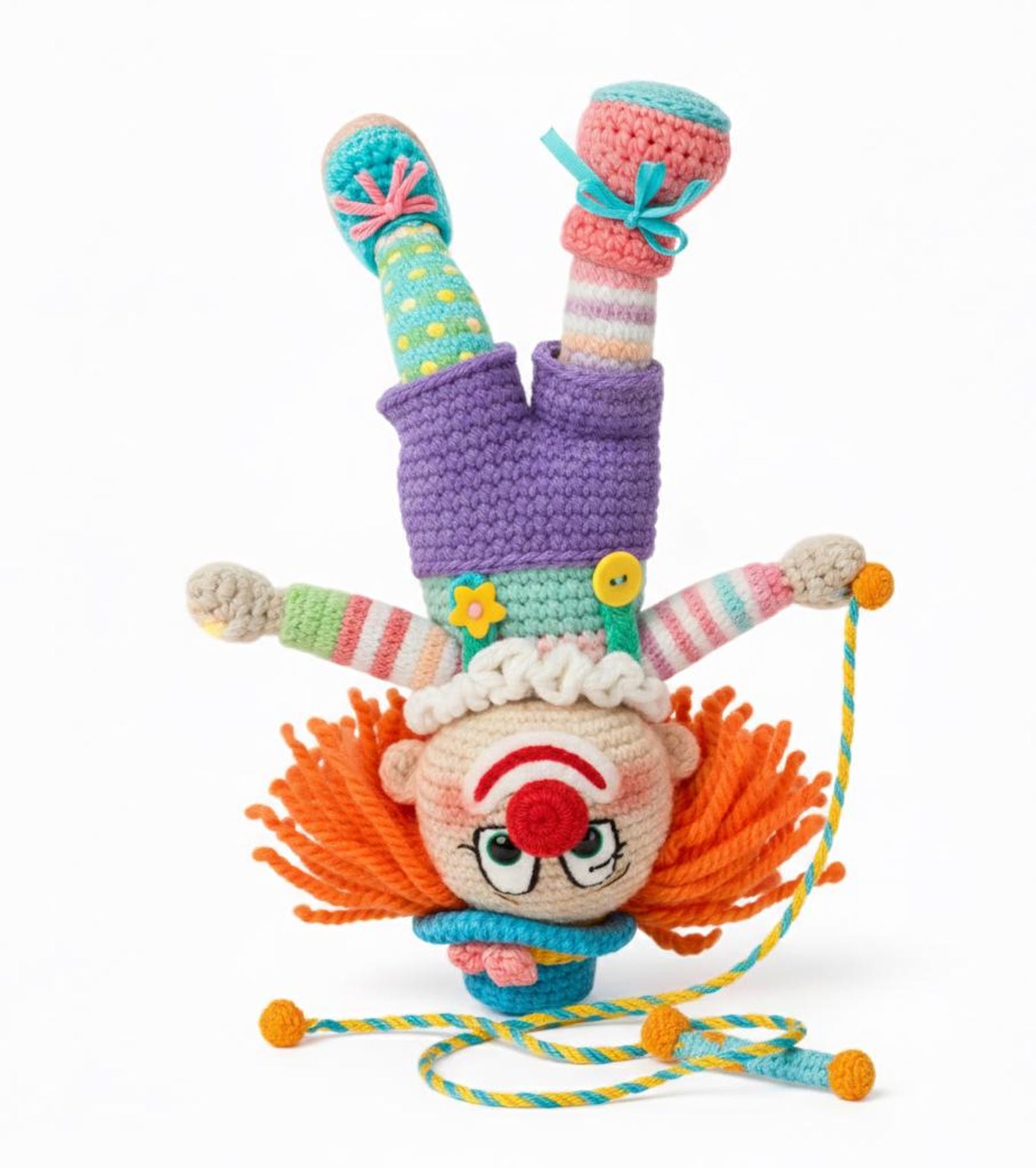 Clown Rag Rope Circus Clown Amigurumi PDF Pattern | Colorful Crochet Doll With Jump ...