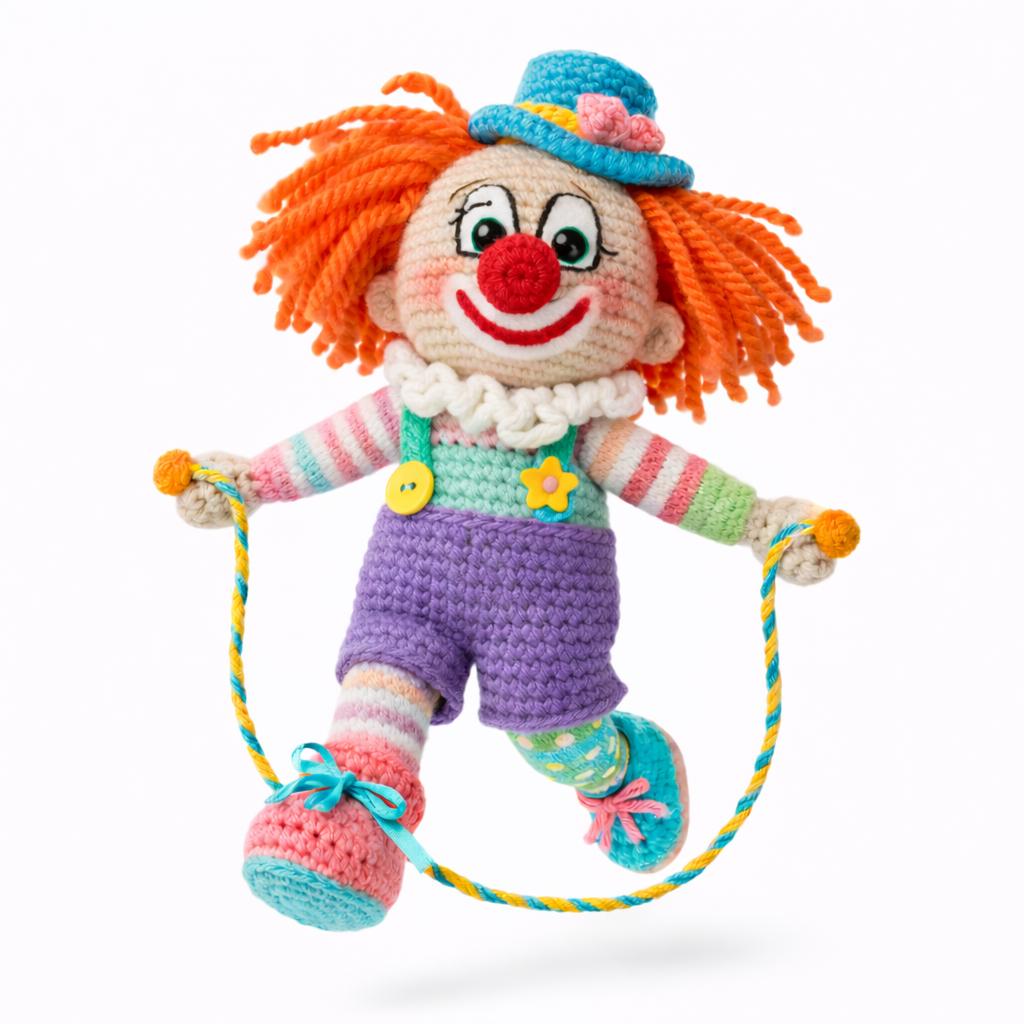Clown Rag Rope Circus Clown Amigurumi PDF Pattern | Colorful Crochet Doll With Jump ...