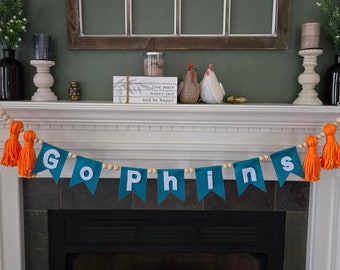 Dolphins Football Garland Miami Dolphins Bunting Felt Flag Phins Up Football Home Decor NFL Decor for Mantel Fins Up Dolphins Decoration