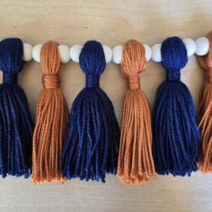 Ghirlanda decorativa per feste di football di Auburn, striscione con nappe blu navy e arancioni, aquila di guerra, decorazione per il giorno della partita dell&#39;Università di Auburn, decorazione per il portellone posteriore degli AU Tigers