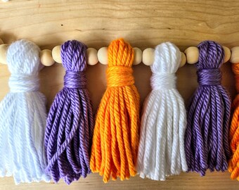 Clemson Decor for Home Dorm Decor Clemson Tigers Tassel Garland Decor for Clemson Fan Football Decor Clemson University Football Party