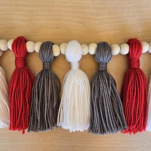 Ohio State Football Tassel Garland Buckeyes Colored Decor for Mantel Ohio Banner for Football Party Ohio State Tailgate Banner OSU Football
