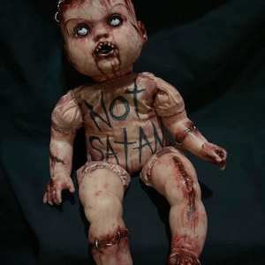 Best Seller! Not satan satanic lucifer pentagram dead killer boy doll Style Creepy cute scary horror retro figure with Hand paint 14 inches.