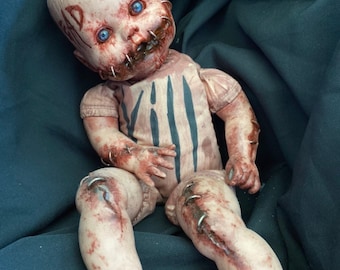 Best Seller! Baby killer doll Style Creepy cute scary horror retro horror figure with Hand painted Size 14 inches