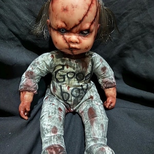 Édition limitée ! Good Boy Scary Shock Doll - Figurine d&#39;horreur effrayante fantôme, horreur rétro à collectionner, peinte à la main (40 cm)