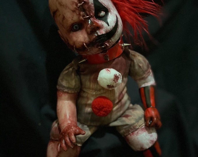 Exclusive! Baby joker killer boy doll Style Creepy cute scary horror retro haunted realistic doll with Hand painted Size 14 inches