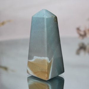 Polychrome Jasper Crystal Obelisk, AA+ Quality, 4.2 oz Jasper Tower from Indonesia