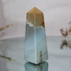 Polychrome Jasper Crystal Obelisk, AA++ Quality, 4.9 oz Jasper Tower from Indonesia
